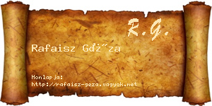Rafaisz Géza névjegykártya