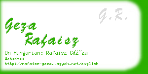 geza rafaisz business card